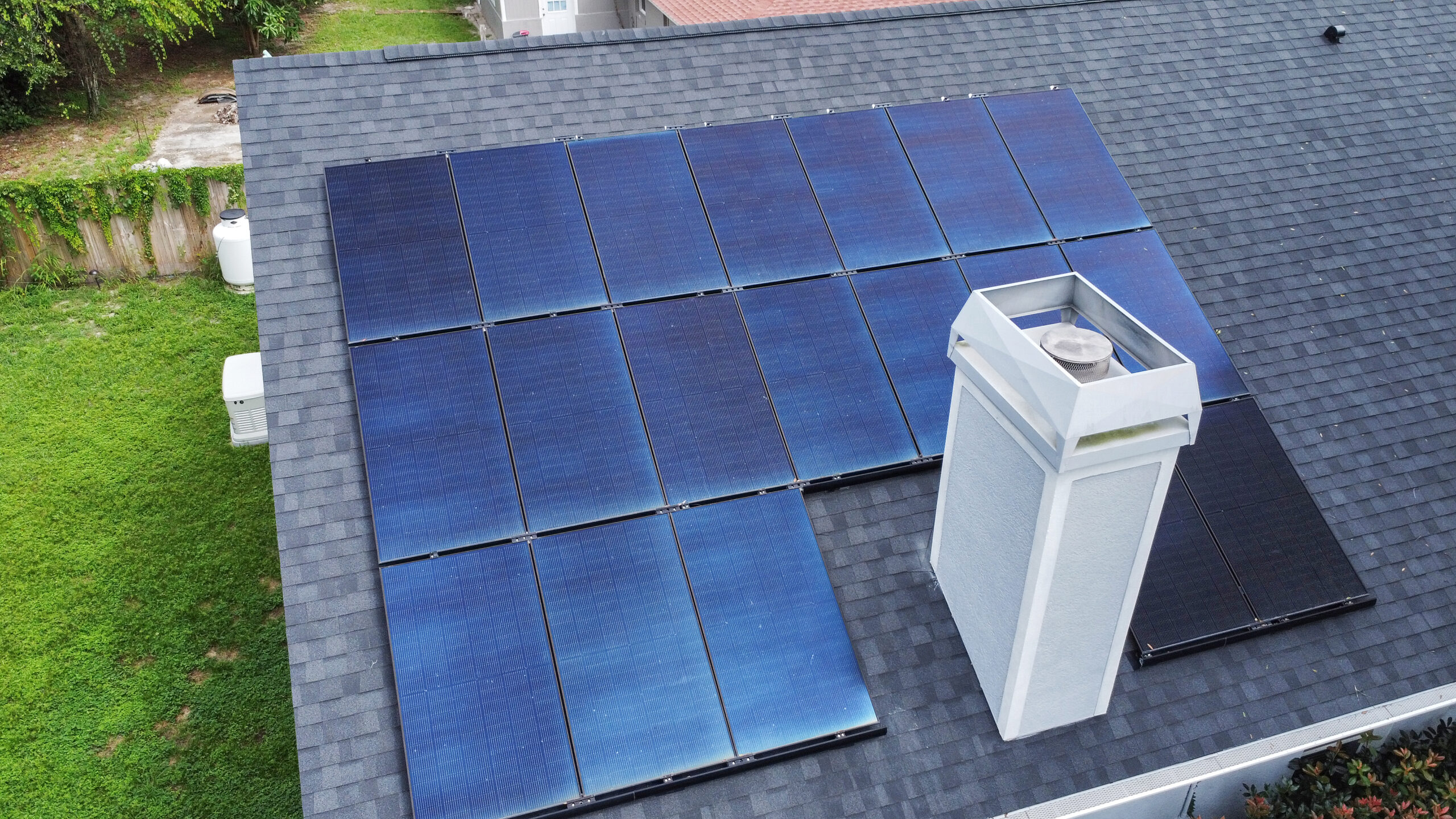 Casselberry solar install on a residential home with a chimney