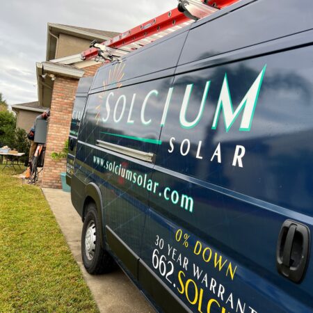 Solcium Solar van onsite for an Ocoee solar installation